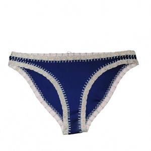 NEW PLATINUM SWIMWEAR women's stitched scoop bikini bottoms in navy
